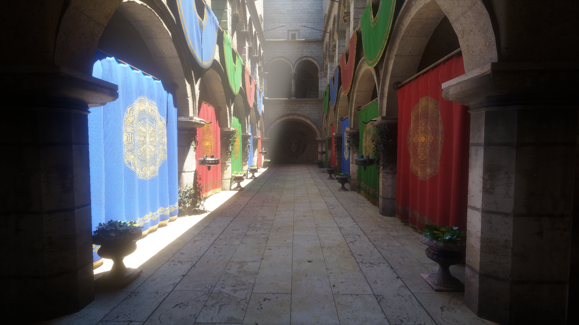 Sponza rendered with variable-rate tracing